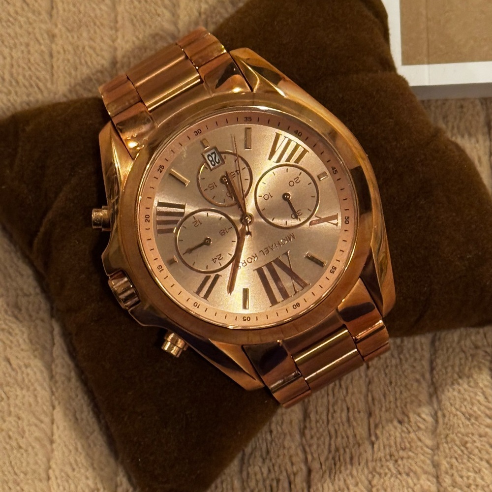 Michael Kors Rose Gold Stainless Steel Chronograph Bracelet Watch
